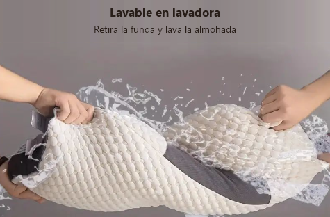 Almohada cervical lavable en lavadora, sin la funda
